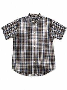 Vintage 90sAbercrombie & Fitch Short-Sleeve Plaid Button-Down Shirt - Blue/Brown